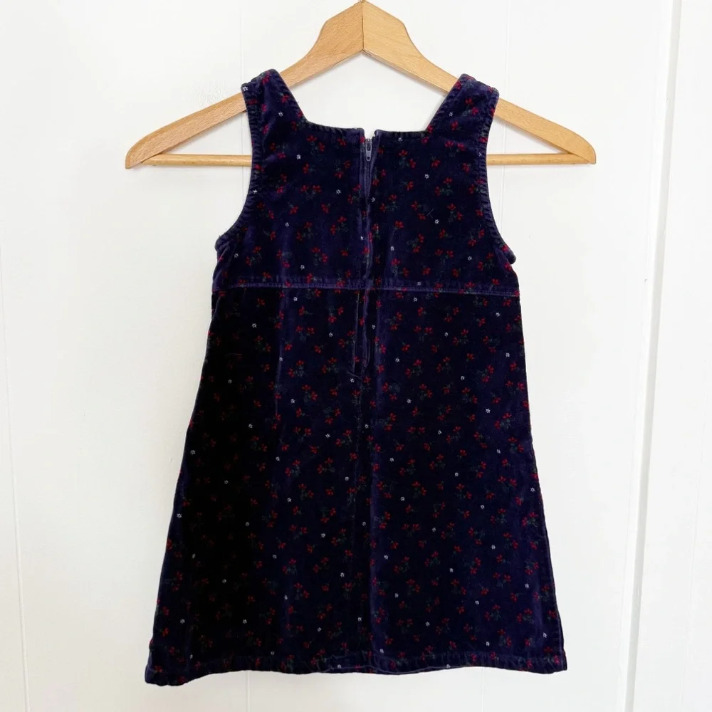 VTG OshKosh Velvet Dress Girls Size 6‎ Floral Cottagecore Y2K Holiday Cottage